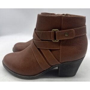 American Eagle Ankle Booties Brown Faux Leather Women Size 7.5 New‎ NWT
